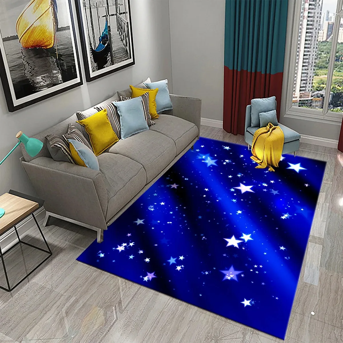 Galaxy Home Textiles - Stern-Teppich, Weltraum-Galaxie-Teppich für Wohnzimmer, Kaffee, Stuhl,