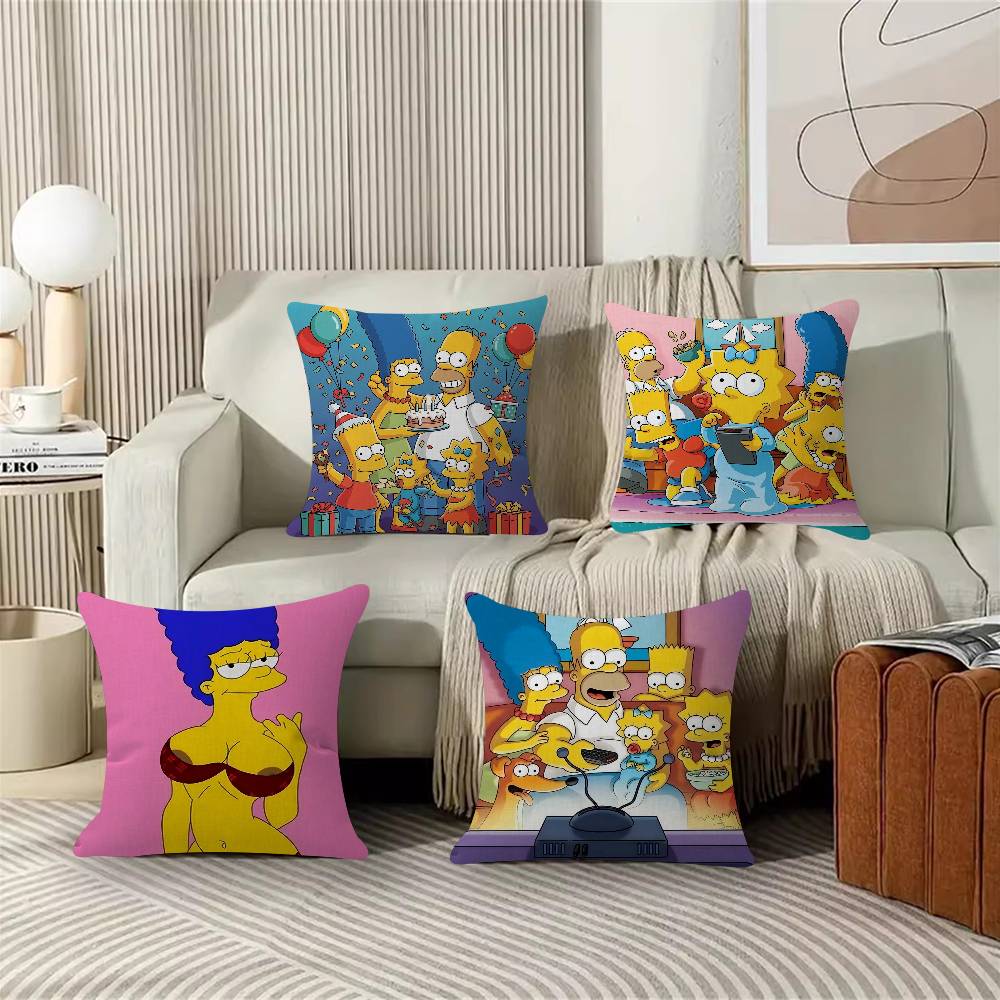 Home Art Textiles - Anime S-Simpsonss Cartoon-Kunst-Kissenbezug 30x50 Polyester Sofakissen