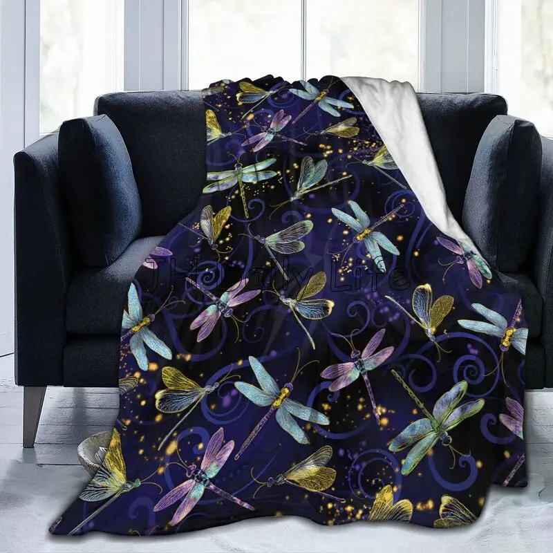 Galaxy Home Textiles - Dragonfly Galaxy Fleecedecke, leichte Flanelldecke, superweich,