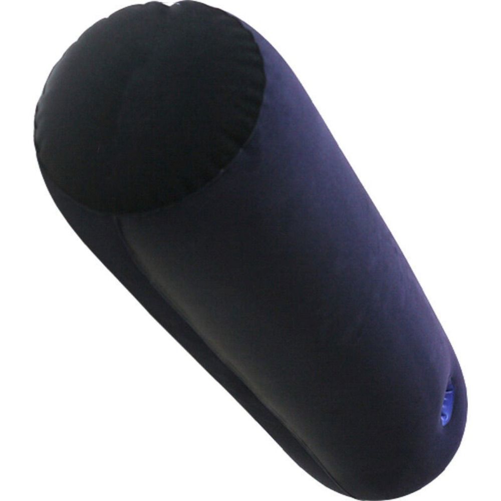 Bed Sheet Microfiber - PVC-Beflocktes Silikon-Kissen Blau+Schwarz Aufblasbares Zylinderkissen Weiches