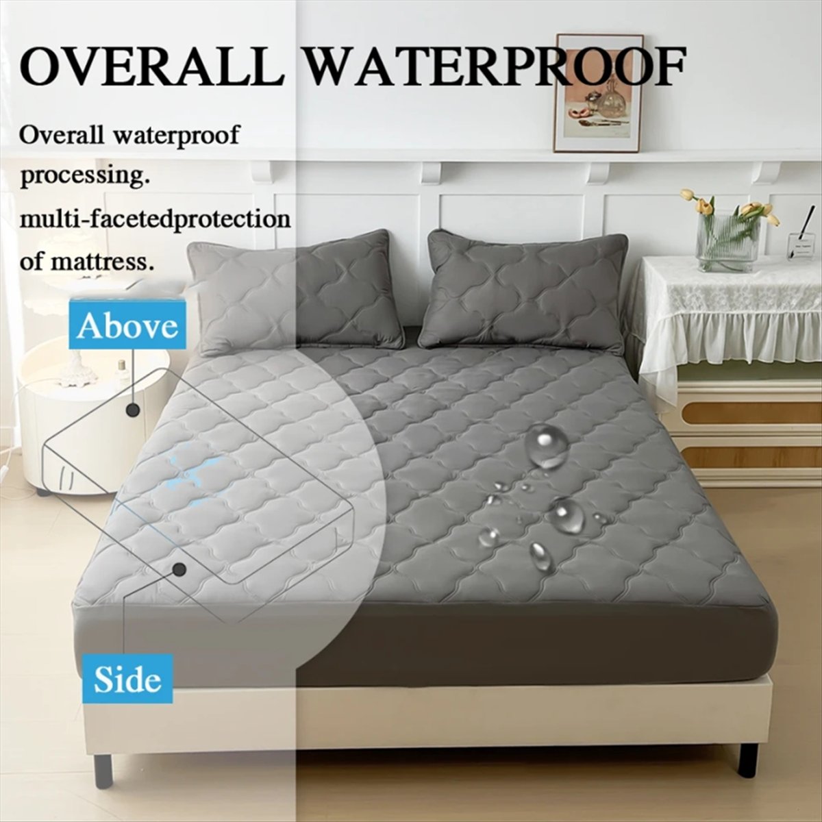 Bed Sheet Microfiber - Lernt – wasserdichte Spannbettlaken, Matratzenauflagen, weiche