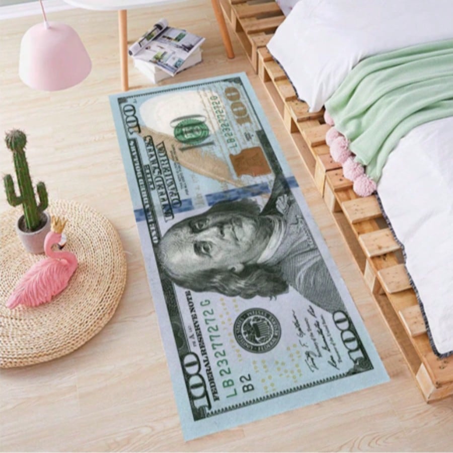 Home Textiles Rug - Geldmuster-Teppich 100-Dollar-Schein-Design Coole Läufermatte für Wohnzimmer,
