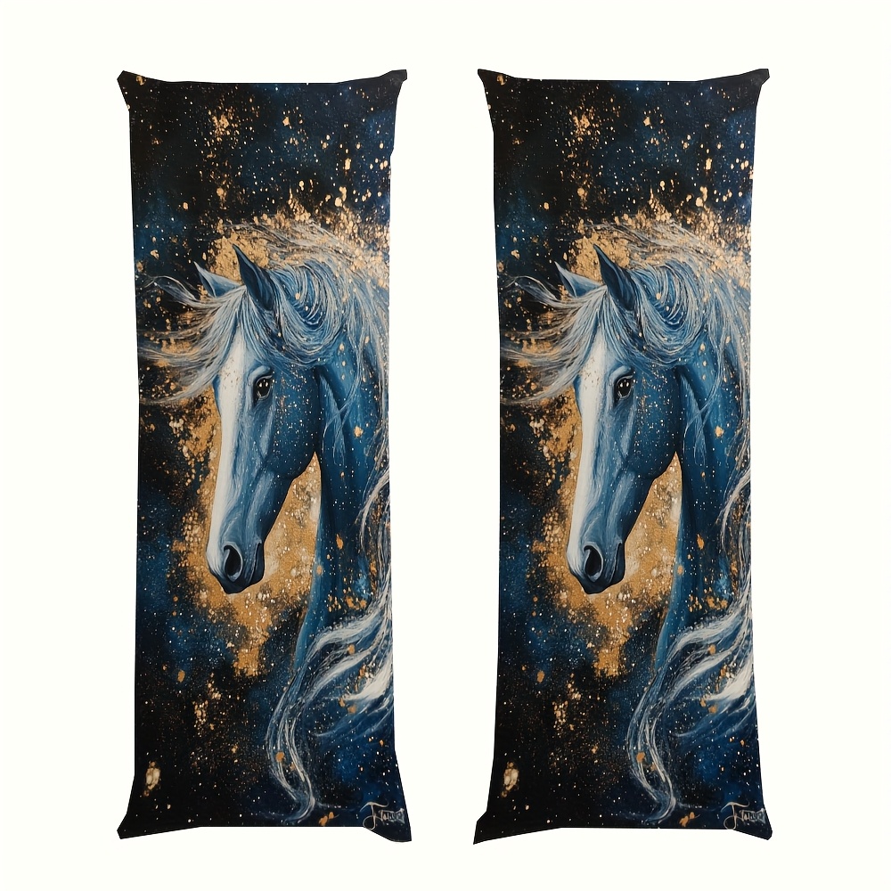 Galaxy Home Textiles - 1 Stück langer Kissenbezug, minimalistischer Pferde-Motiv