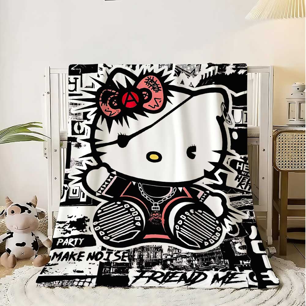 Bed Sheet Microfiber - Kawaii Katze Hellos Warme Decke Überwurf