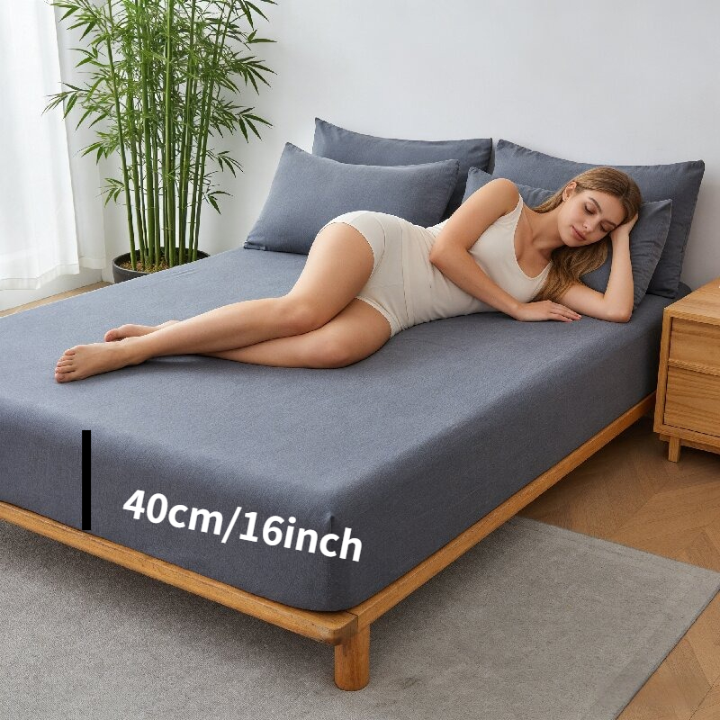 Bed Sheet Microfiber - Sommer-Bambusfaser-Kühl-Spannbettlaken Weicher Atmungsaktiver Matratzenbezug 360 °