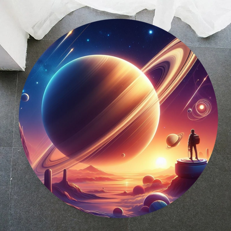 Galaxy Home Textiles - Galaxy Runder Teppich, Universum, Weltraum, Nebel,