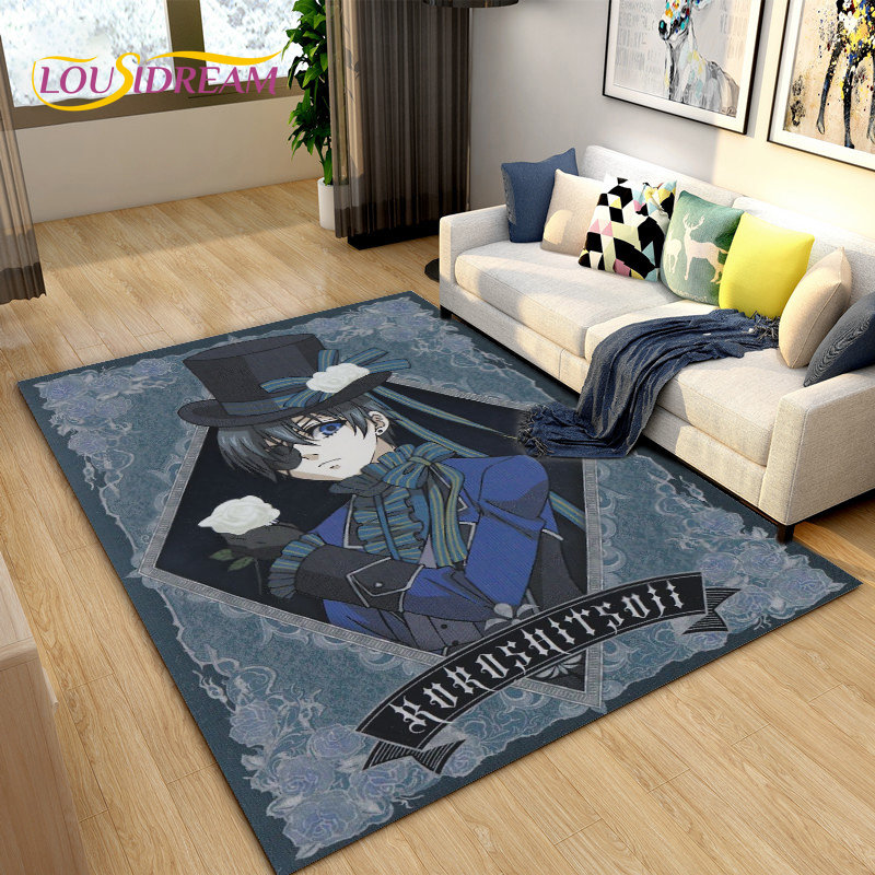 Schwarzer Butler Anime Cartoon – Home Textiles Rug Bewertung und Preis