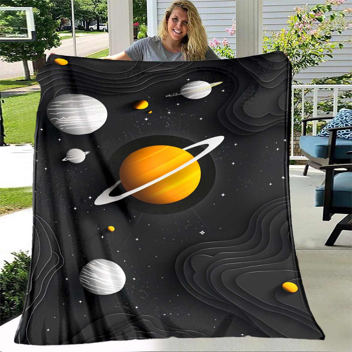 Weltraum-Planeten-Flanelldecke – Galaxy Home Textiles Bewertung und Preis