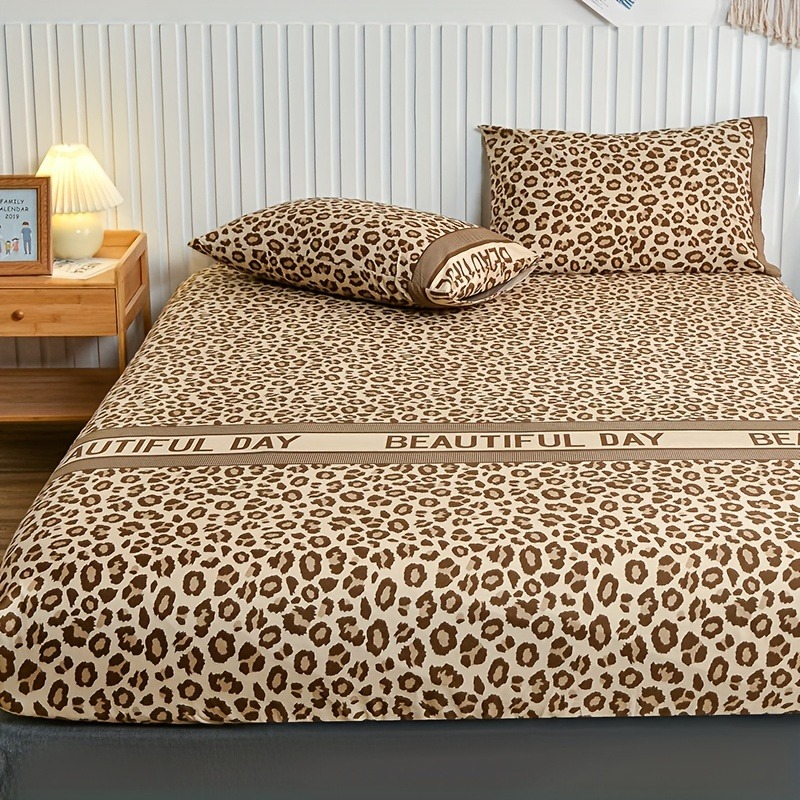 Vintage Leopardenmuster Spannb – Bed Sheet Microfiber Bewertung und Preis
