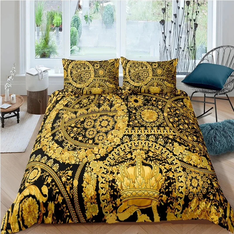 Barock Moderne Kunst 3D Golden – Bed Sheet Microfiber Bewertung und Preis