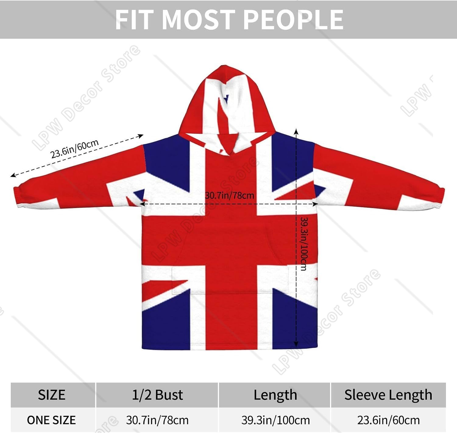 Decken-Hoodies mit UK-Flaggen- – Home Textiles Uk Bewertung und Preis